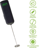 MatchaDNA handheld Milk Frother - Battery Operated Matcha Whisk - Get Thick Creamy Milk Froth Fast (Round Tip Model 2) (Black)