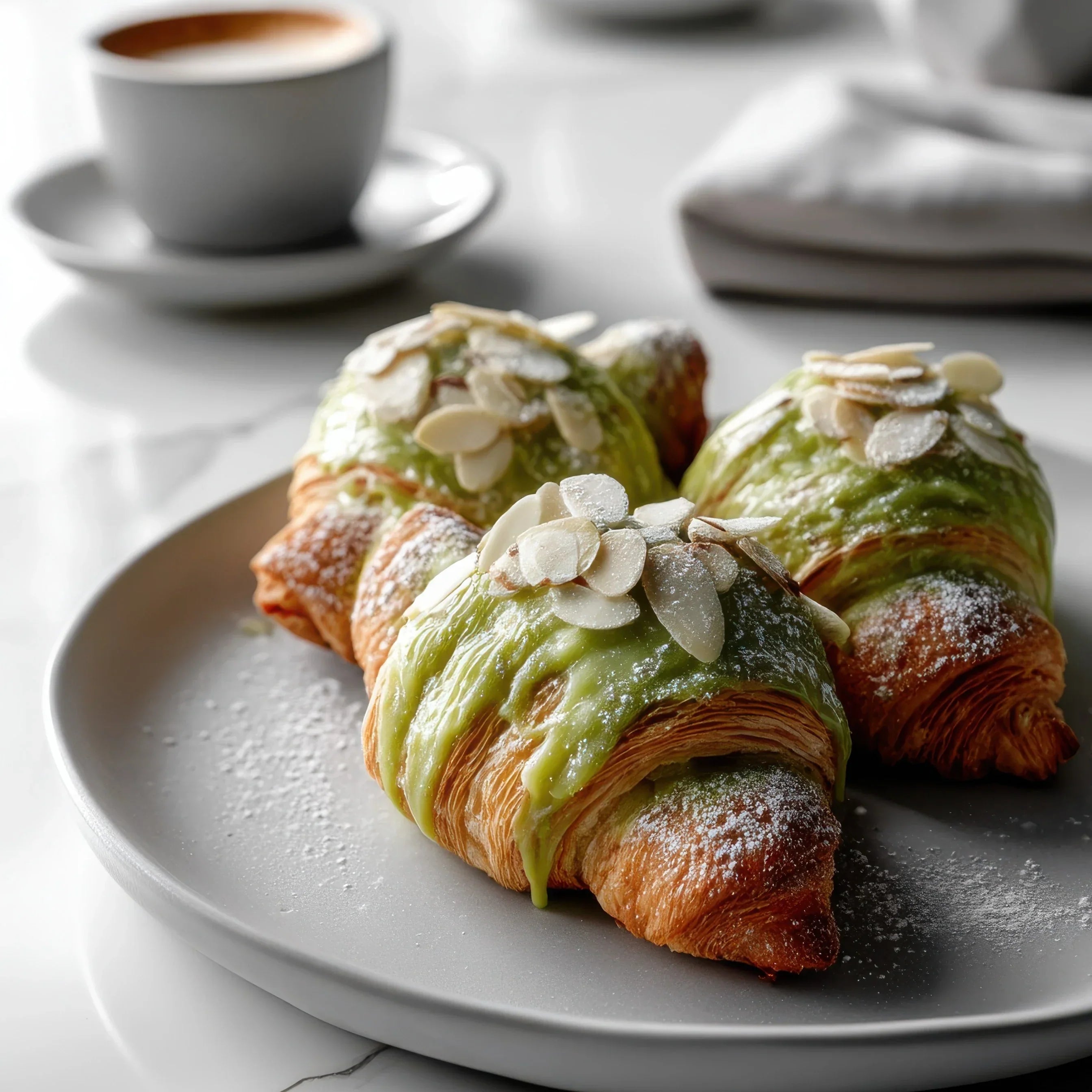 The ultimate croissant glow-up: matcha almond croissants