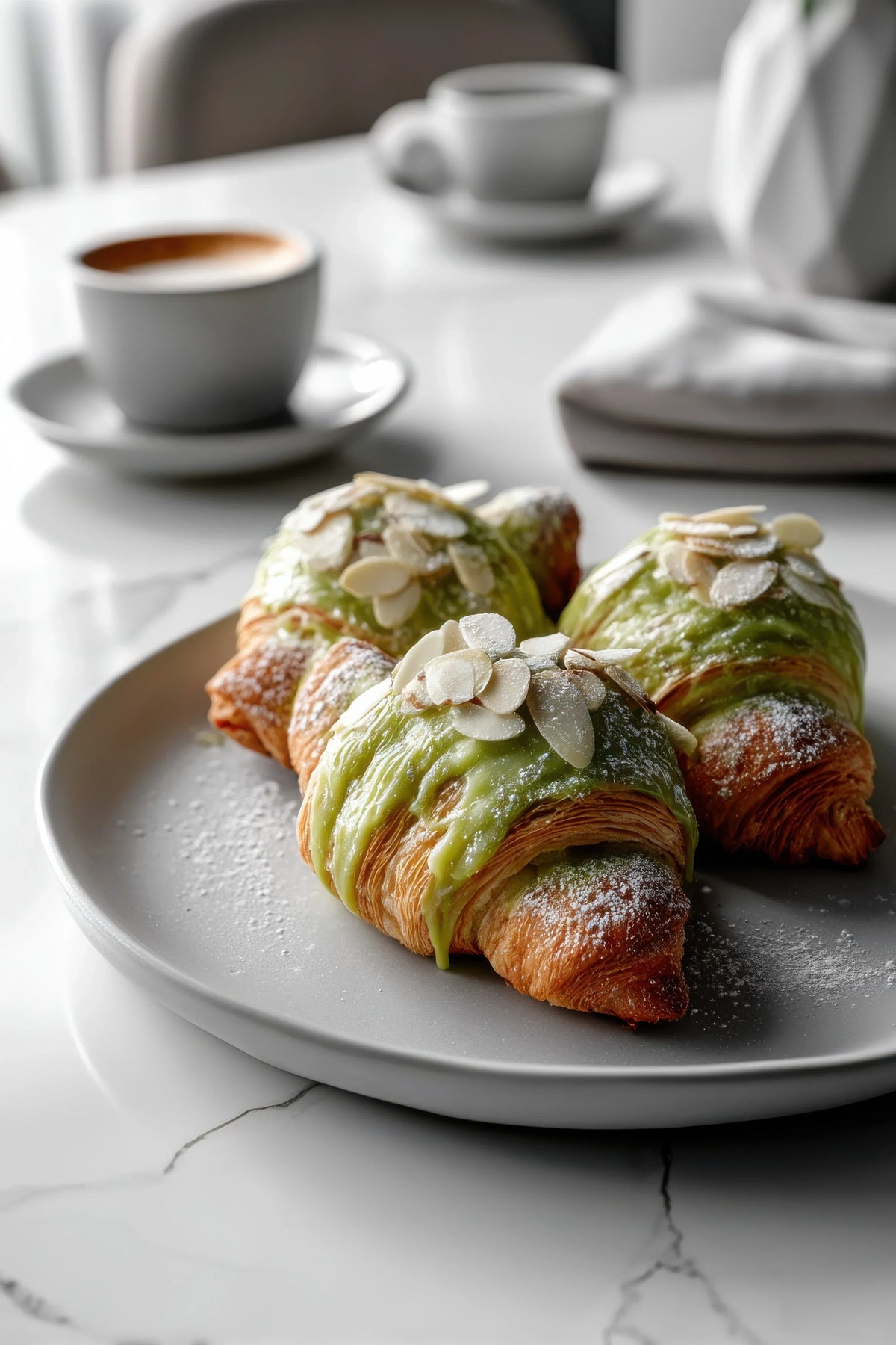 The ultimate croissant glow-up: matcha almond croissants