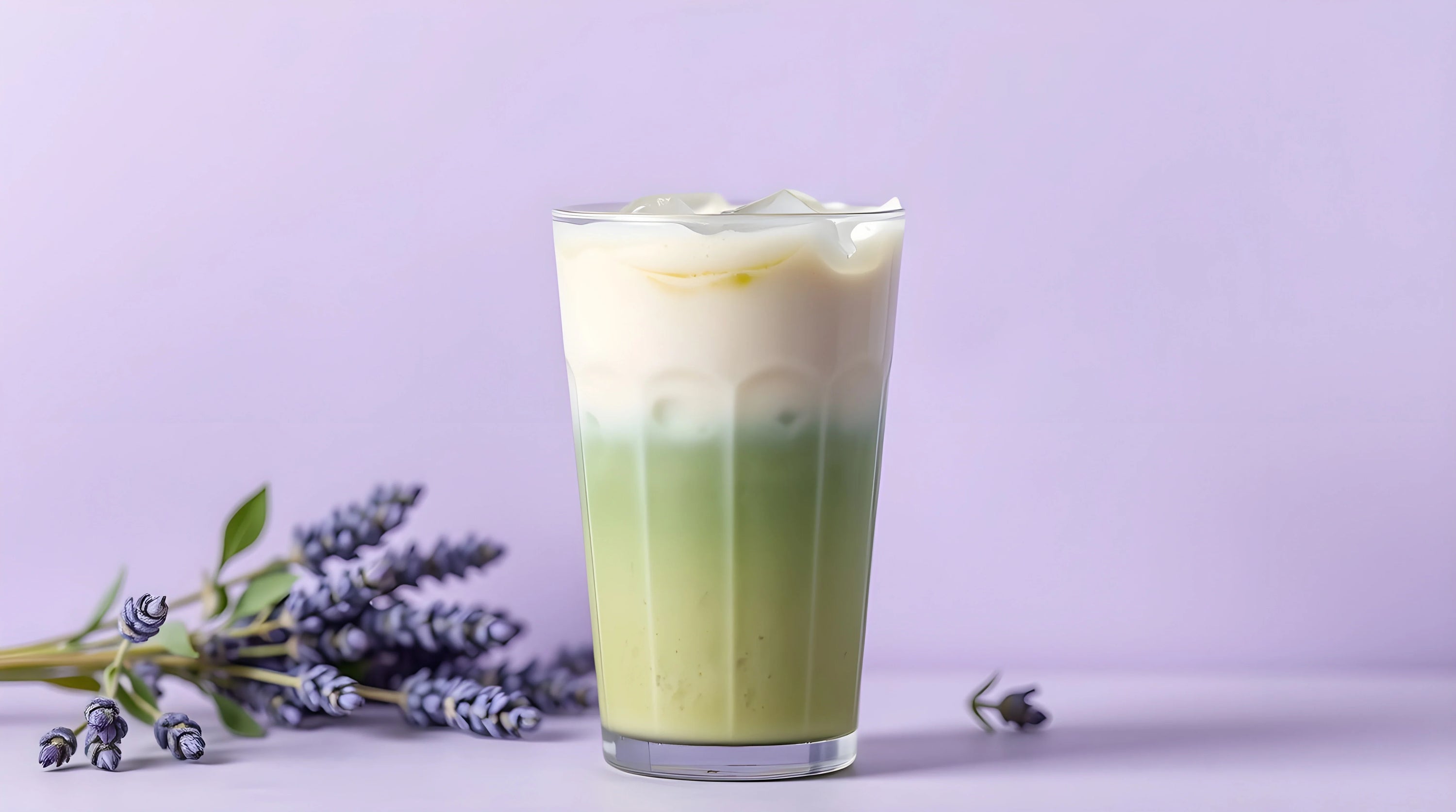 Make your own lavender cream oatmilk matcha at home
