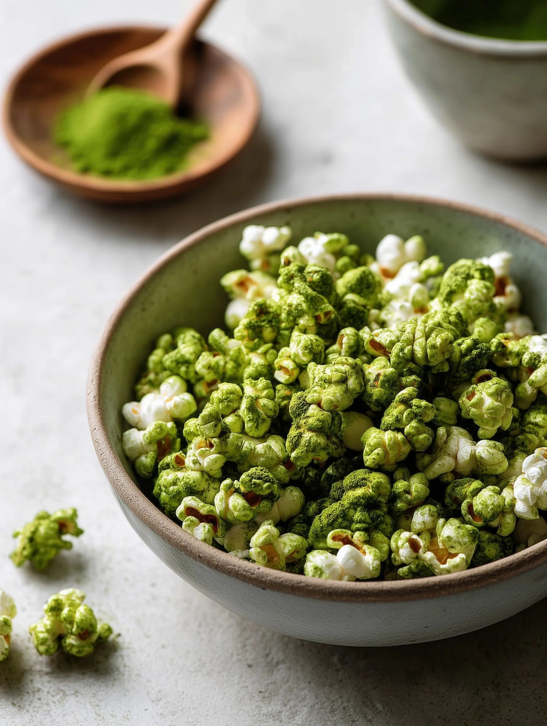 This snack just got a glow-up: matcha caramel popcorn