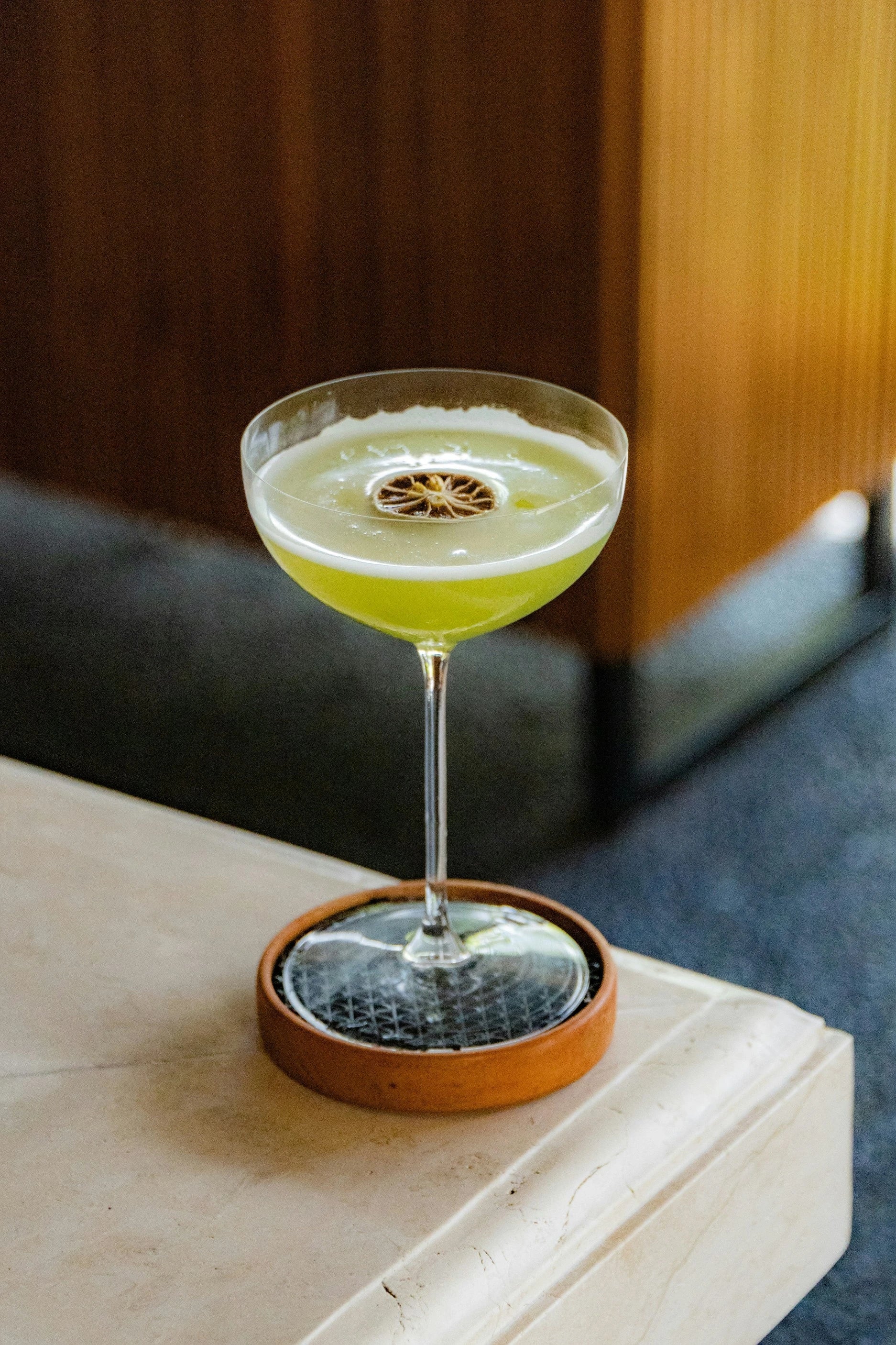 Level up your cocktail game with this yuzu matcha martini recipe