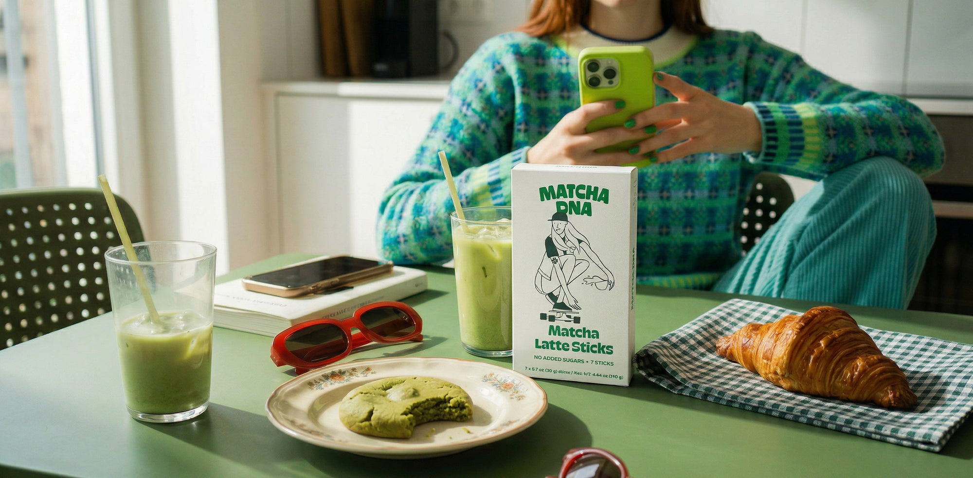 all-in-one matcha lattes