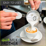 MatchaDNA Silver Handheld Battery Operated Electric Milk Frother (Round Tip Model 2) (Silver)