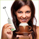 MatchaDNA Silver Handheld Battery Operated Electric Milk Frother (Round Tip Model 2) (Silver)