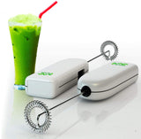 MatchaDNA Silver Handheld Battery Operated Electric Milk Frother (Round Tip Model 2) (Silver)